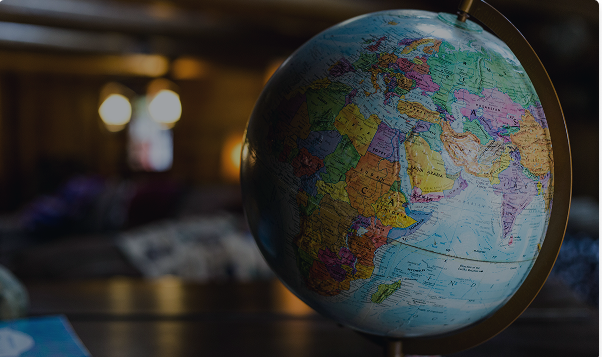 Globe representing global partnerships